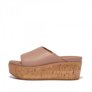 Fitflop Eloise Cork Wrap Women's Wedge Sandals Beige | IE-RLIG-63125