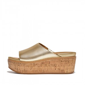 Fitflop Eloise Cork Wrap Women's Wedge Sandals Gold | IE-DKMC-25917