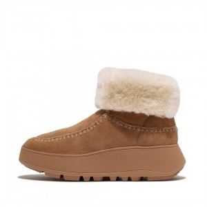 Fitflop F-Mode Double Faced Shearling Women's Boots Brown | IE-QALC-87931