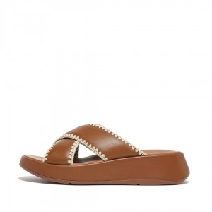 Fitflop F-Mode Slides Women's Slides Brown | IE-LOPC-13947