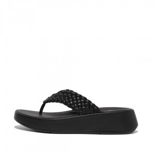 Fitflop F-Mode Toe Thongs Women's Thongs Black | IE-XSBG-42807