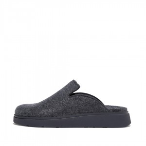 Fitflop Gen-Ff Felt Polyester Men's Mules Navy | IE-FDQR-80954