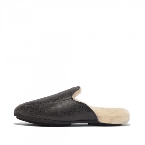 Fitflop Gracie Double Faced Shearling Women's Mules Black | IE-ZLFU-42965