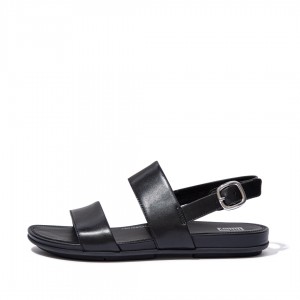 Fitflop Gracie Leather Women's Back-Strap Sandals Black | IE-GIOB-75209