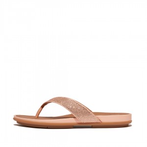 Fitflop Gracie Microfibre Women's Flip Flops Pink | IE-LTMS-31625