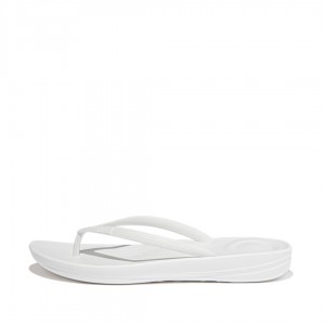 Fitflop Iqushion Ergonomc Women's Flip Flops White | IE-JHMS-43590