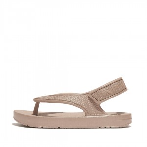 Fitflop Iqushion Eva Back Straps Kids'' Flip Flops Gold | IE-OZEX-48927