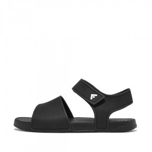 Fitflop Iqushion Rubber Kids'' Back-Strap Sandals Black | IE-CIQF-23168