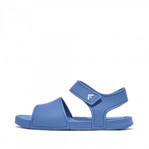 Fitflop Iqushion Rubber Kids'' Back-Strap Sandals Blue | IE-WEYT-89645