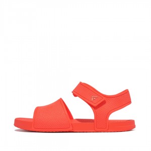 Fitflop Iqushion Rubber Kids'' Back-Strap Sandals Red | IE-JRTG-79028