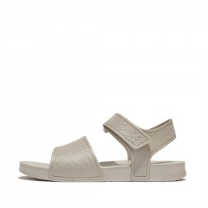 Fitflop Iqushion Rubber Kids'' Back-Strap Sandals Silver | IE-OKTL-75084