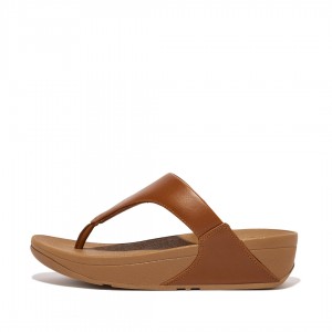 Fitflop Lulu Leather Women's Toe-Post Sandals Brown | IE-MXVS-26370