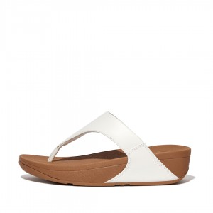 Fitflop Lulu Leather Women's Toe-Post Sandals White | IE-CVRI-53209