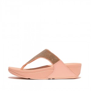 Fitflop Lulu Microfibre Faux Leather (Pu) Thongs Women's Toe-Post Sandals Pink | IE-RMYC-37419