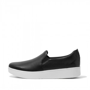 Fitflop Rally Slip On Skate Women's Sneakers Black | IE-HUQK-75962