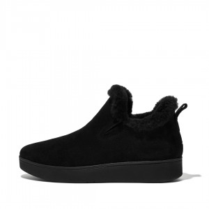 Fitflop Rally Slip On Women's Sneakers Black | IE-HKQT-17908