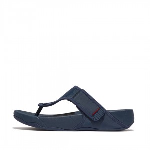 Fitflop Trakk Ii Polyester Faux Toe Men's Thongs Blue | IE-EJZA-62347