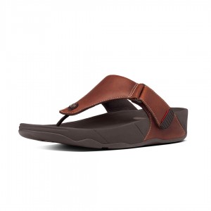 Fitflop Trakk Ii Toe Men's Thongs Brown | IE-ZOUA-37581