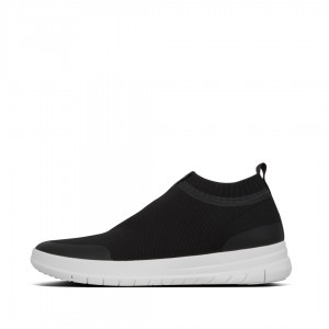 Fitflop Uberknit Nylon Mix Knit Tpu Rubber Men's Sneakers Black White | IE-PDAM-76148