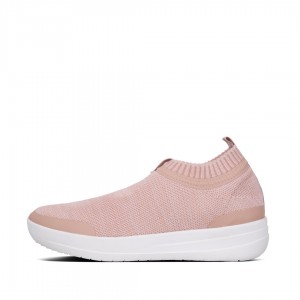 Fitflop Uberknit Nylon Mix Knit Tpu Rubber Women's Sneakers Pink | IE-UHMS-58274