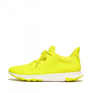 Fitflop Vitamin-Ffx Polyester Knit Lycra Tpu Men's Sneakers Yellow | IE-QEHX-78640