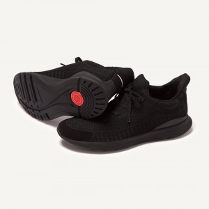 Fitflop Vitamin Ffx Knit Sports Men's Sneakers Black | IE-RNWI-14239