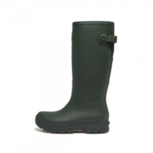 Fitflop Wonderwelly Atb Natural Mix Welly Women's Rubber Boots Deep Green | IE-NHUD-07591