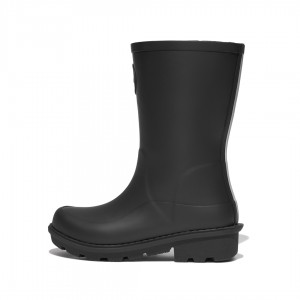 Fitflop Wonderwelly Natural Mix Welly Kids'' Rubber Boots Black | IE-YXKS-89715