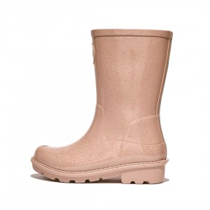 Fitflop Wonderwelly Natural Mix Welly Kids'' Rubber Boots Rose Gold | IE-DCZG-98041