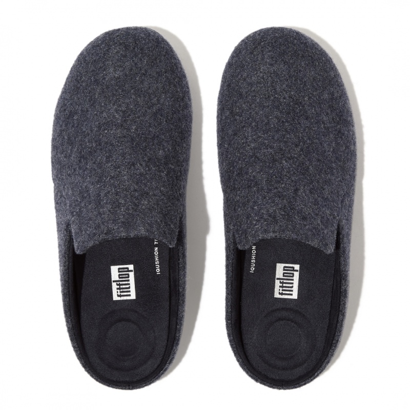 Fitflop Chrissie Felt Polyester Women's Slippers Navy | IE-JHOU-15723