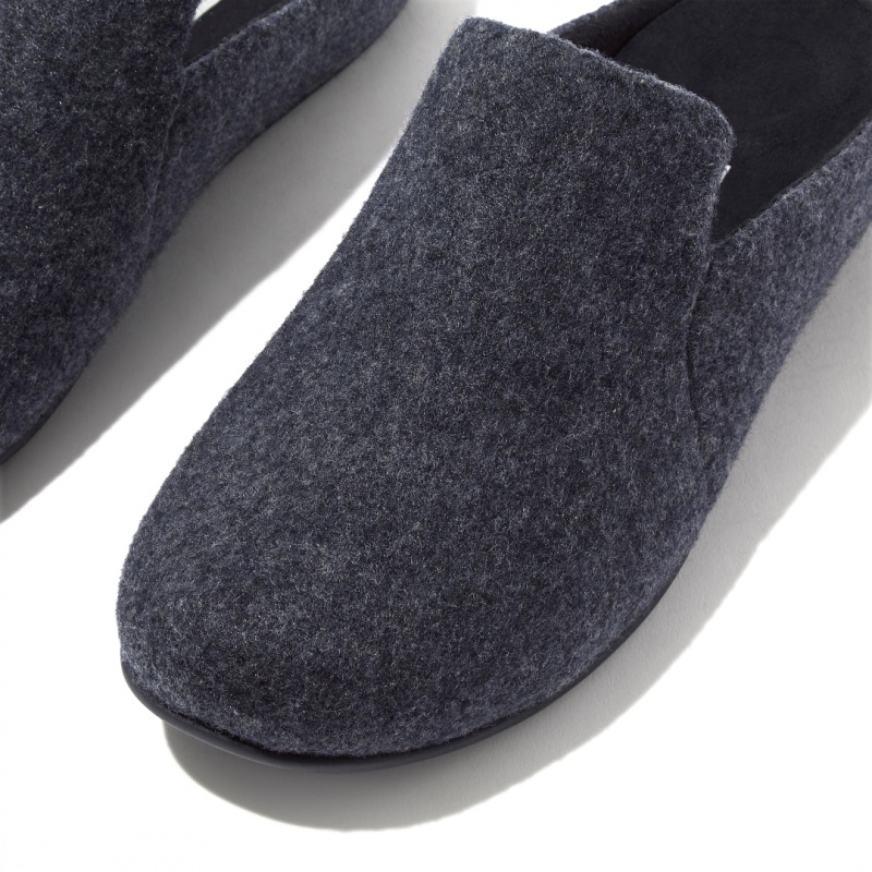 Fitflop Chrissie Felt Polyester Women's Slippers Navy | IE-JHOU-15723