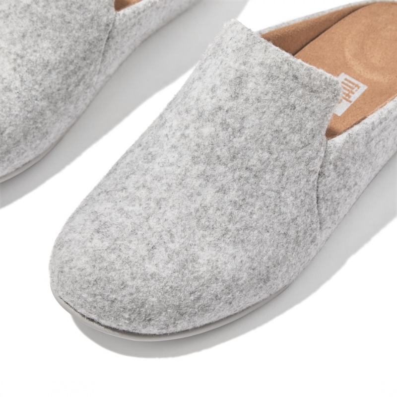 Fitflop Chrissie Felt Polyester Women's Slippers White | IE-KZPD-46905