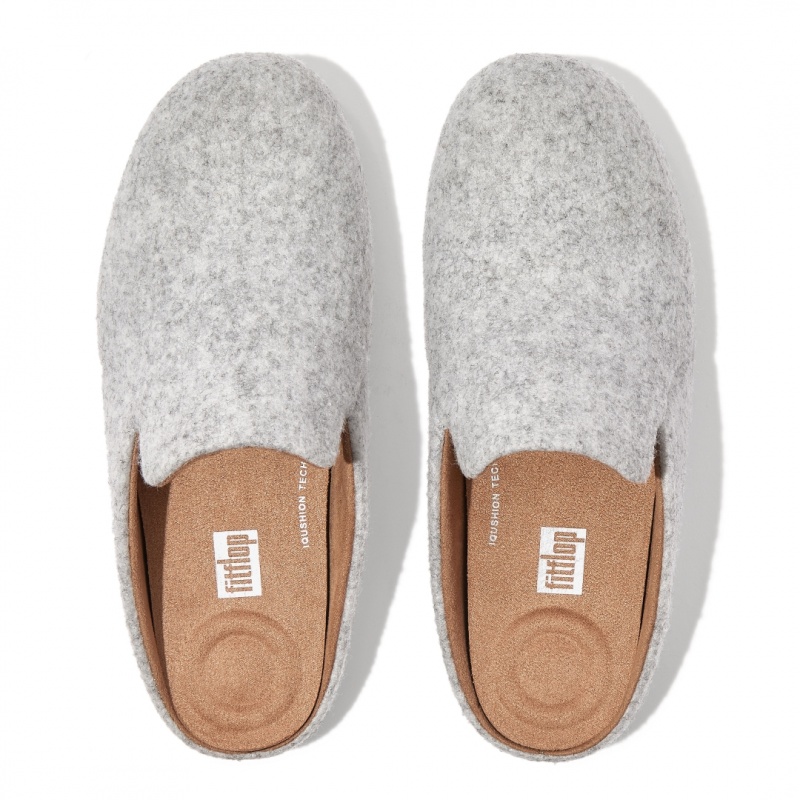 Fitflop Chrissie Felt Polyester Women's Slippers White | IE-KZPD-46905