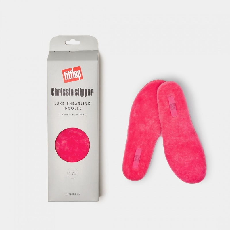 Fitflop Chrissie Shearling Slippers Women's Insoles Pink | IE-CUWQ-26847