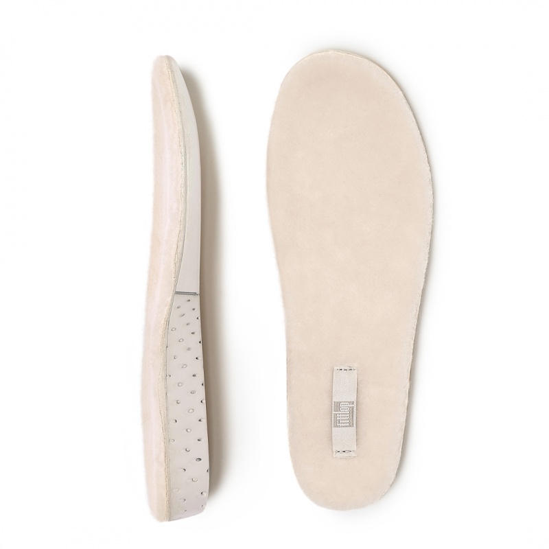 Fitflop Chrissie Shearling Slippers Women's Insoles White | IE-KYDF-30145