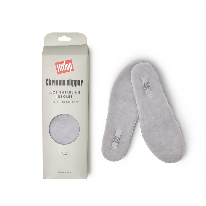 Fitflop Chrissie Shearling Slippers Women's Insoles Grey | IE-ERCA-93814