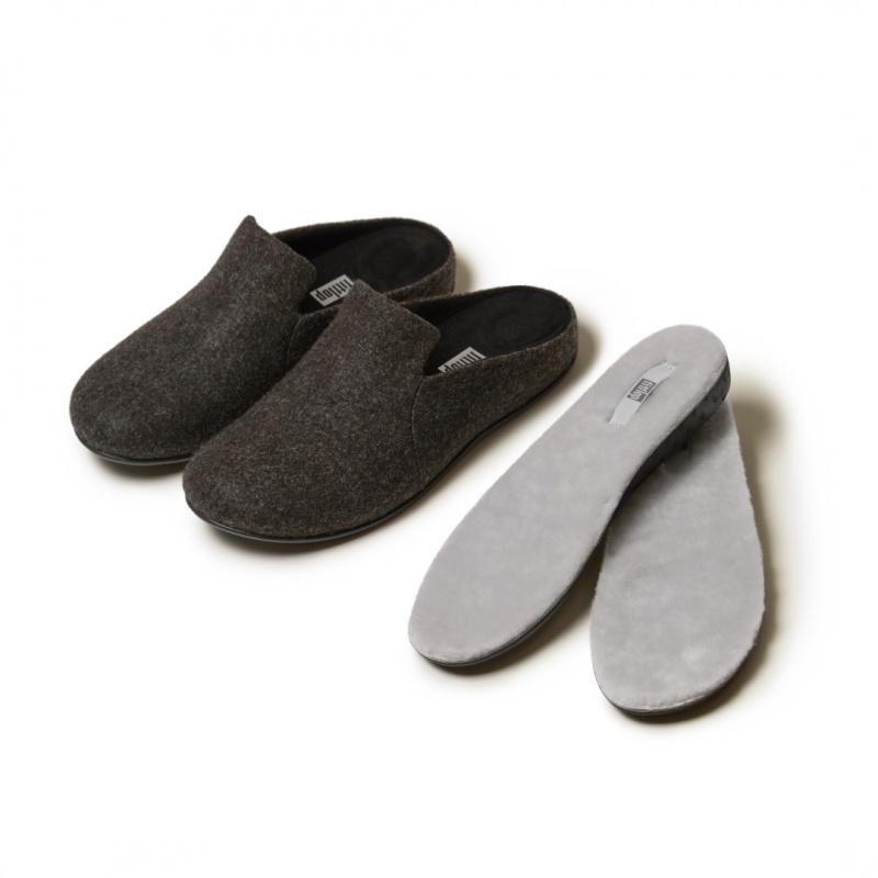 Fitflop Chrissie Shearling Slippers Women\'s Insoles Grey | IE-ERCA-93814