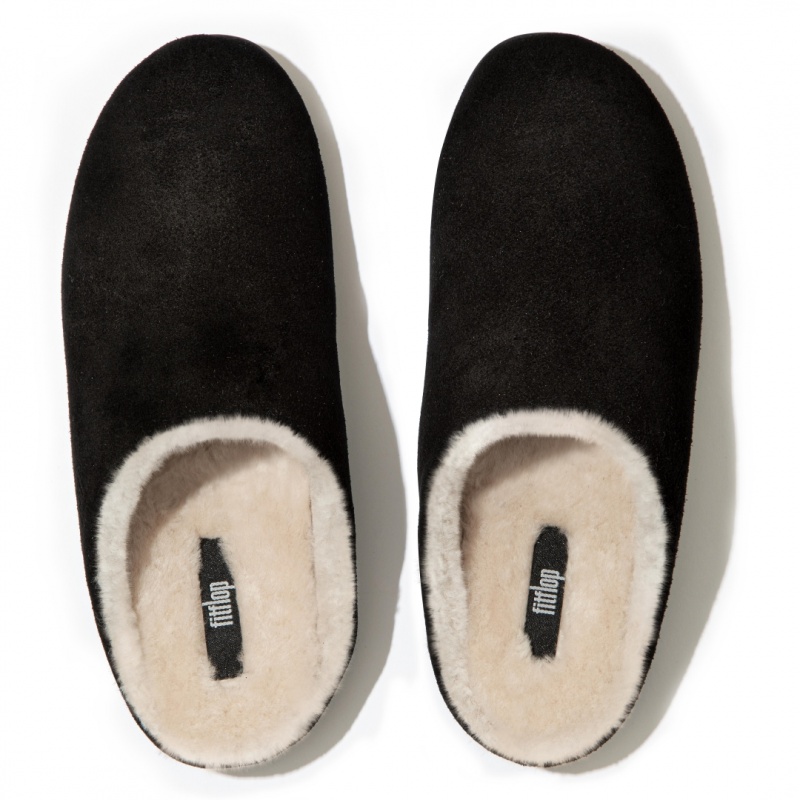 Fitflop Chrissie Shearling Women's Slippers Black | IE-HXJF-71903