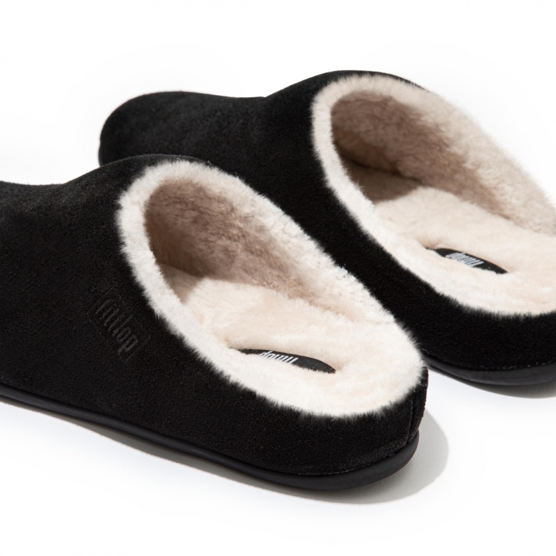 Fitflop Chrissie Shearling Women's Slippers Black | IE-HXJF-71903