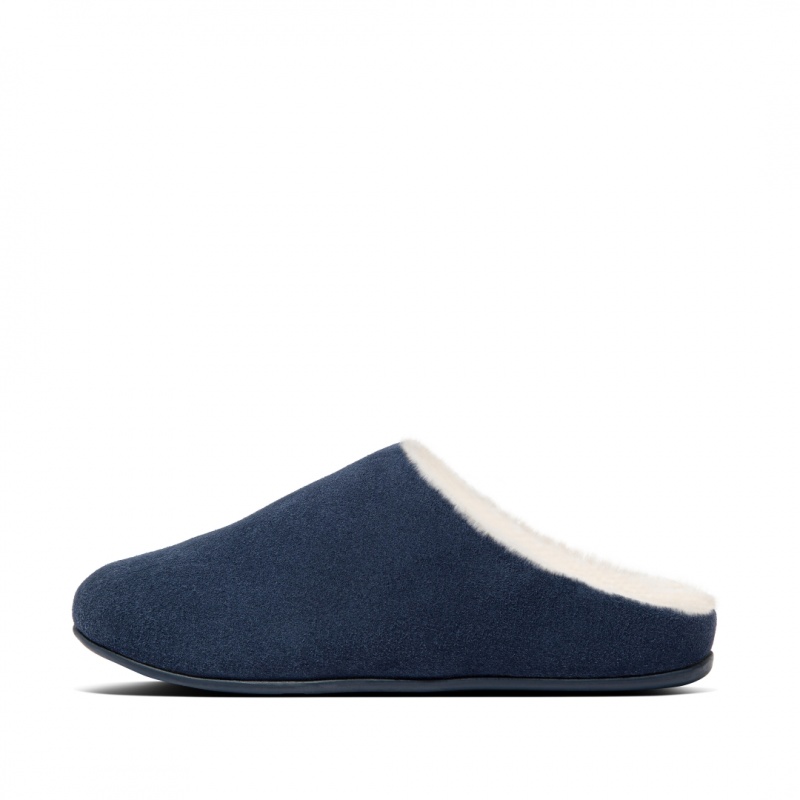 Fitflop Chrissie Shearling Women\'s Slippers Navy | IE-JMCE-38062