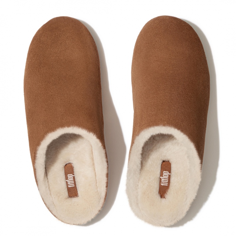 Fitflop Chrissie Shearling Women's Slippers Brown | IE-SMDC-95273