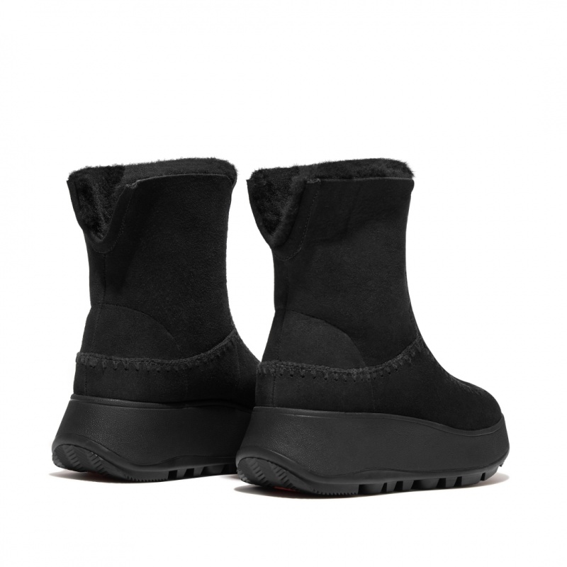 Fitflop F-Mode Double Faced Shearling Women's Boots Black | IE-VUWL-26910