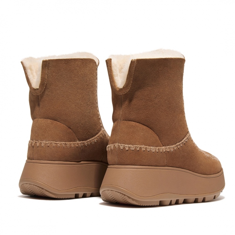 Fitflop F-Mode Double Faced Shearling Women's Boots Brown | IE-QALC-87931