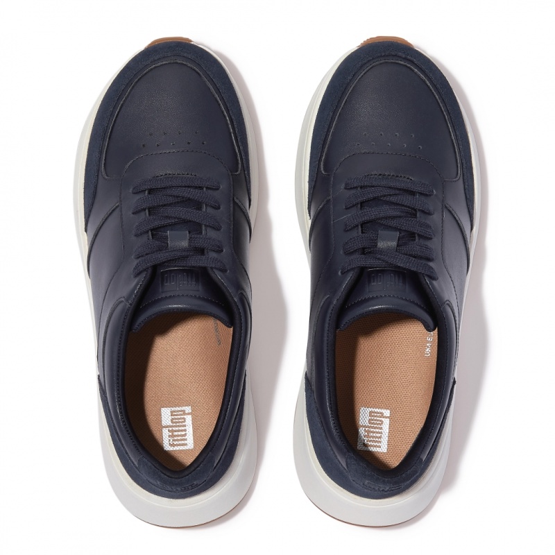 Fitflop F-Mode Flatforms Women's Sneakers Navy | IE-EBJV-78215