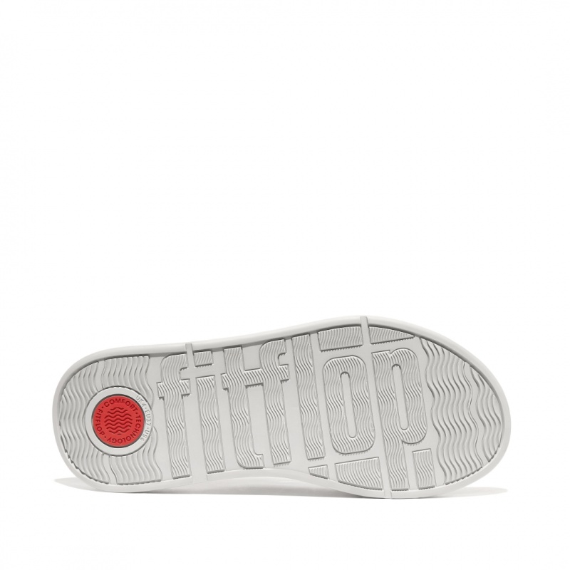 Fitflop F-Mode Leather Women's Slides Silver | IE-LBVU-19286