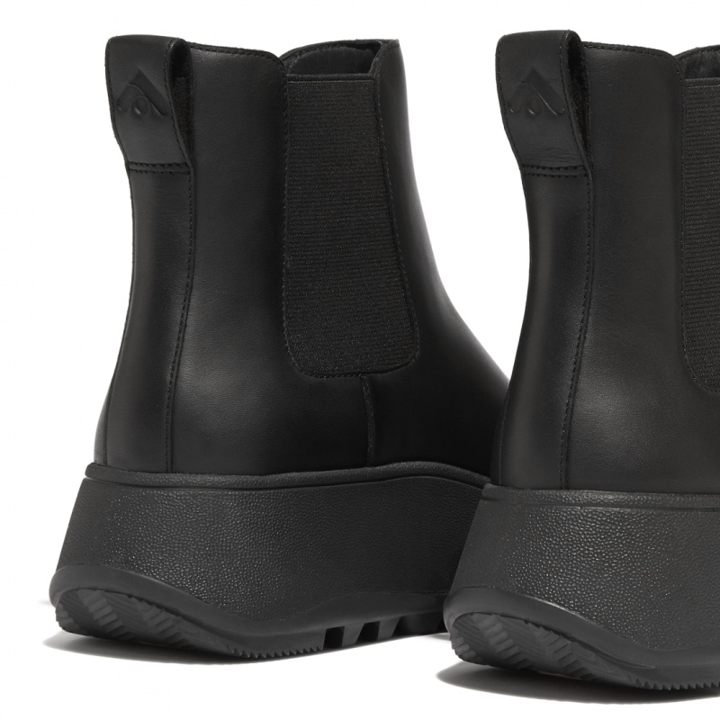 Fitflop F-Mode Polyester Elastic Women's Boots Black | IE-EHKU-59162