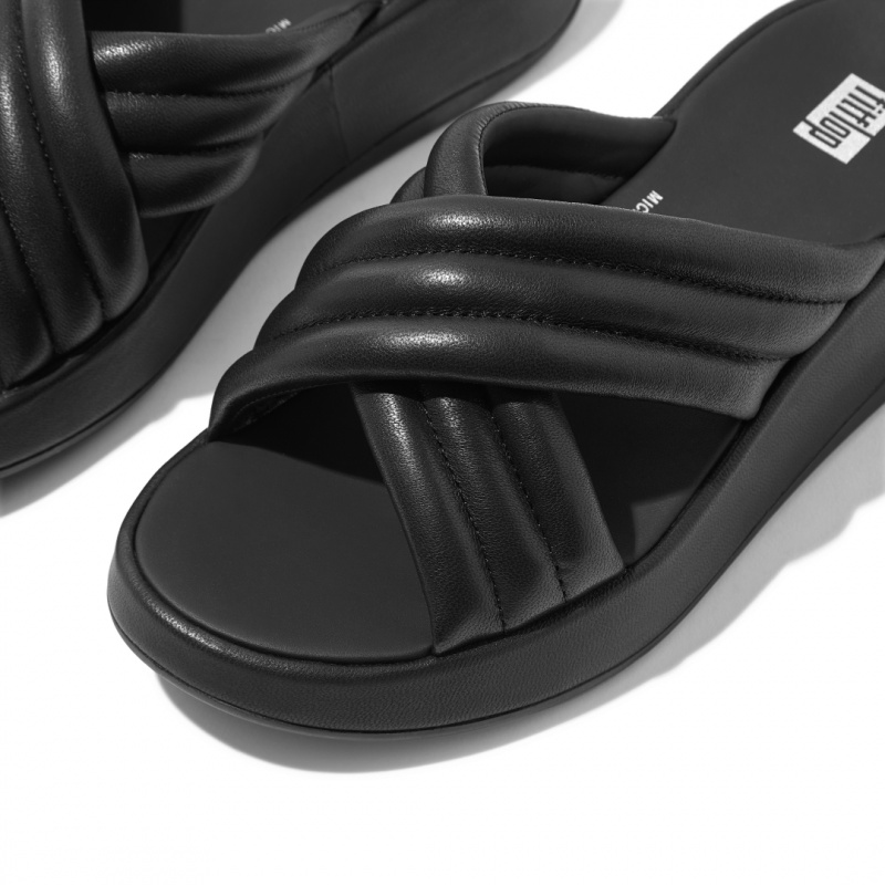 Fitflop F-Mode Slides Women's Slides Black | IE-RMCI-58679