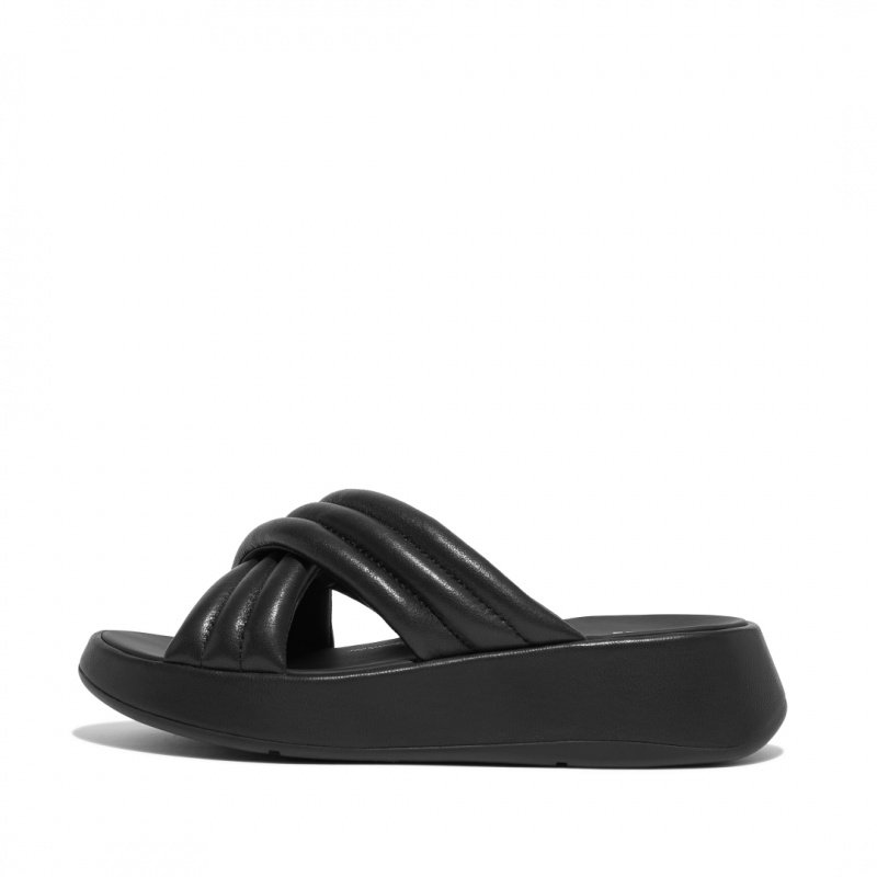 Fitflop F-Mode Slides Women\'s Slides Black | IE-RMCI-58679