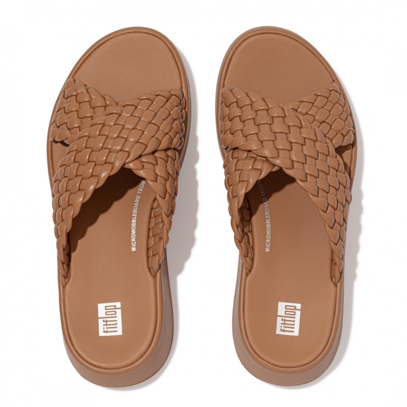 Fitflop F-Mode Slides Women's Slides Brown | IE-GRXK-96357