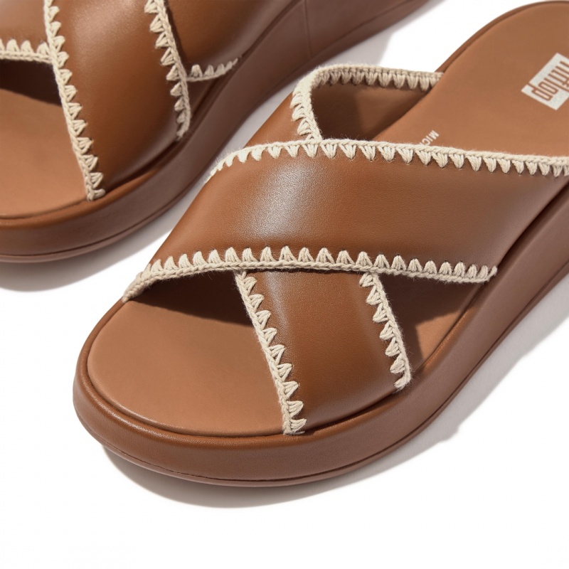 Fitflop F-Mode Slides Women's Slides Brown | IE-LOPC-13947